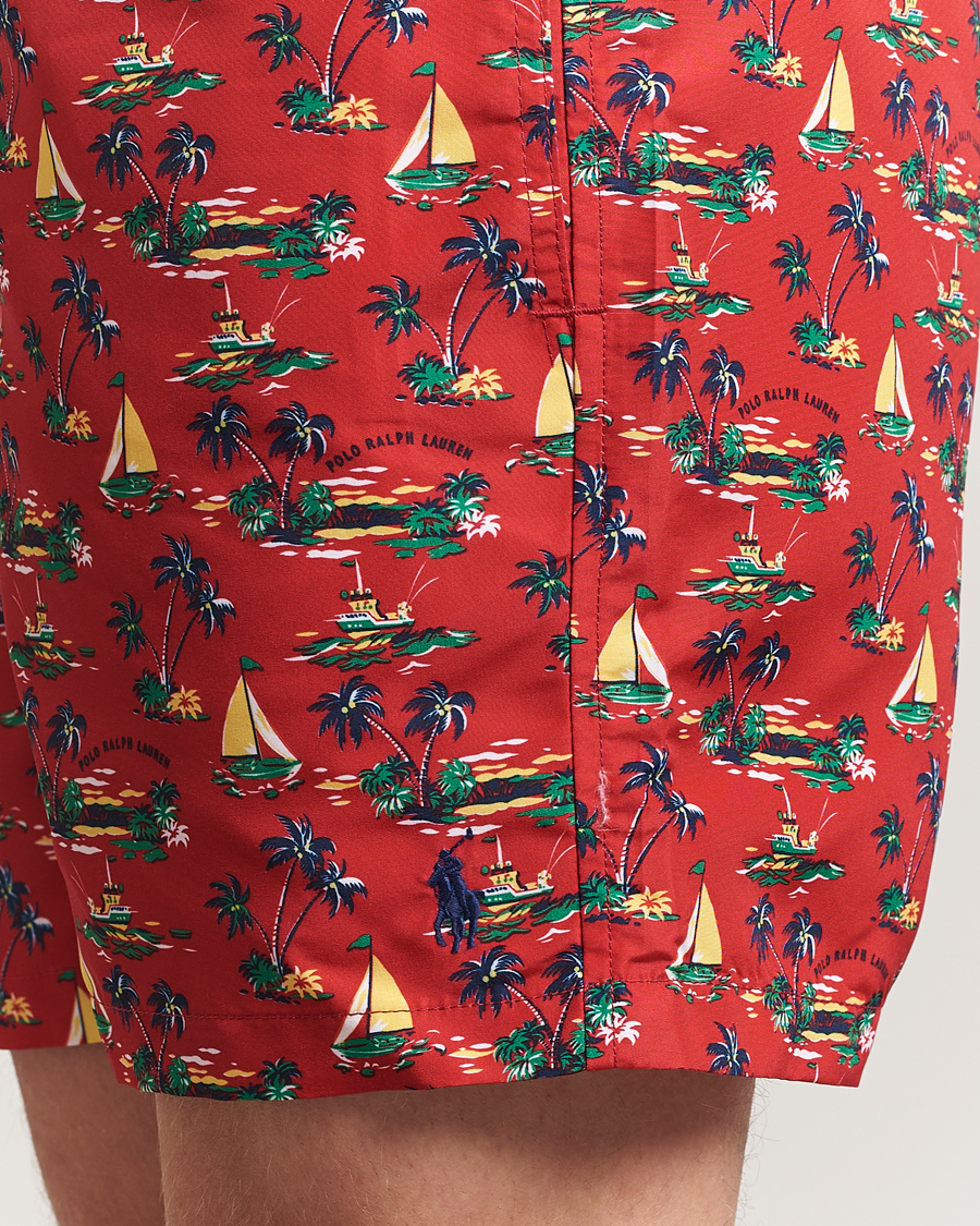 Men | Swimwear | Polo Ralph Lauren | Traveler Recycled Swimshorts Island Scenic Red