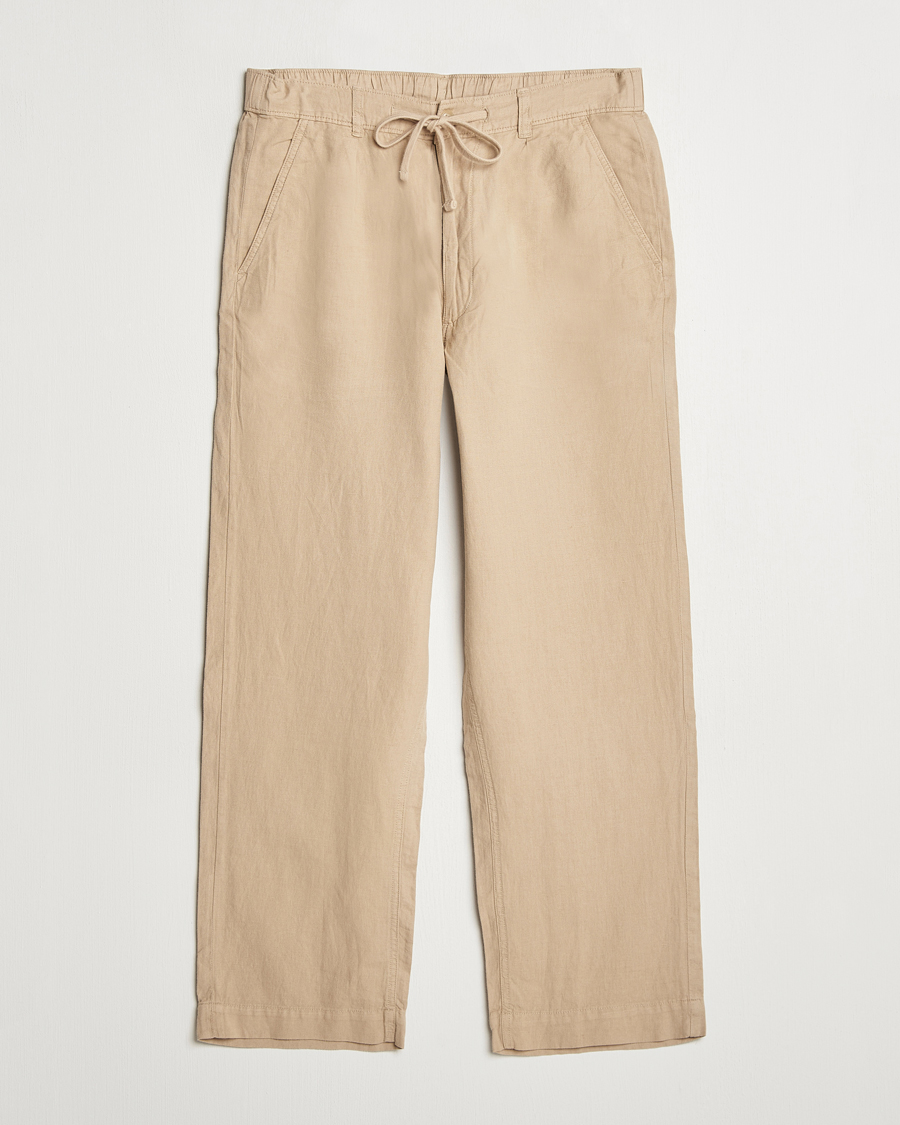 Men | Trousers | Polo Ralph Lauren | Pleated Cotton Linen Pants Coastal Beige