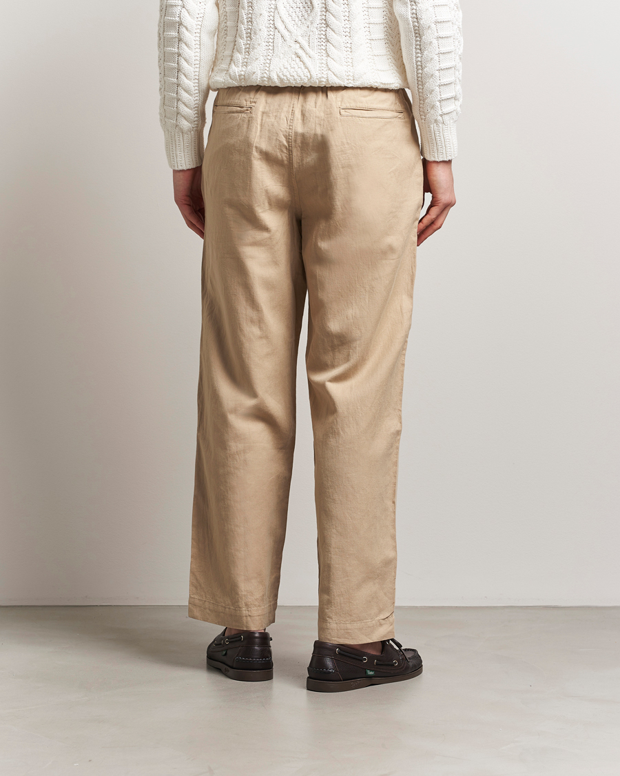Men | Trousers | Polo Ralph Lauren | Pleated Cotton Linen Pants Coastal Beige