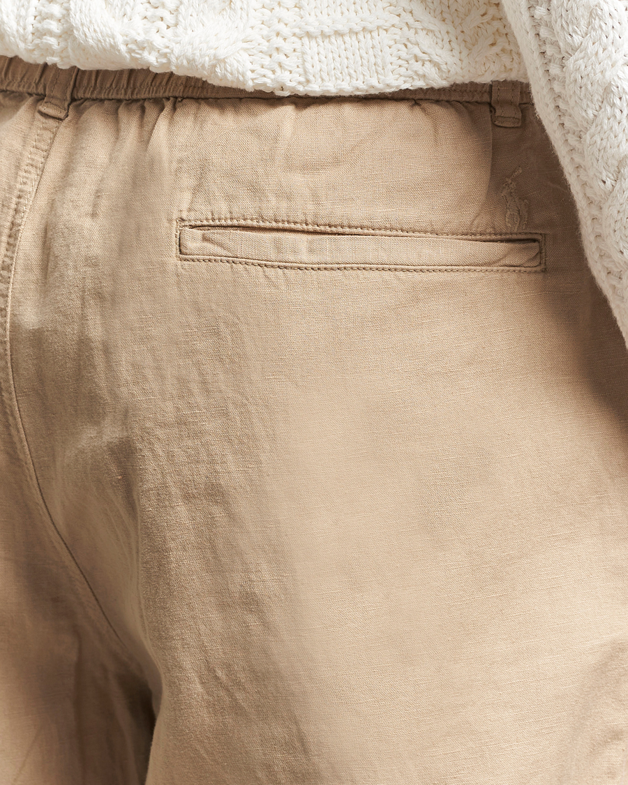 Men | Trousers | Polo Ralph Lauren | Pleated Cotton Linen Pants Coastal Beige