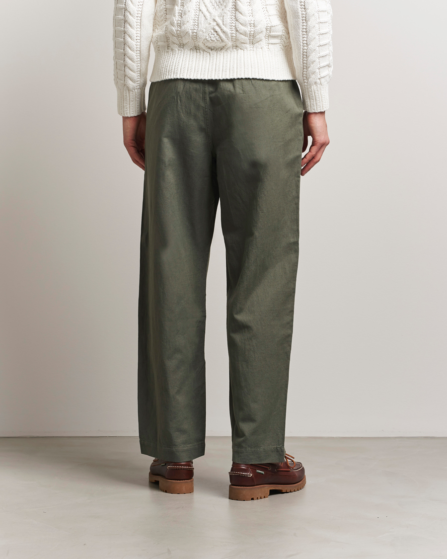Men | Trousers | Polo Ralph Lauren | Pleated Cotton Linen Pants New Olive