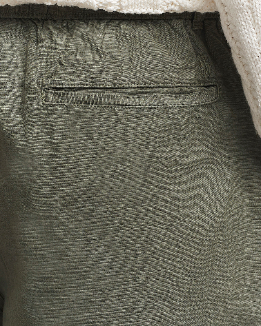 Men | Trousers | Polo Ralph Lauren | Pleated Cotton Linen Pants New Olive