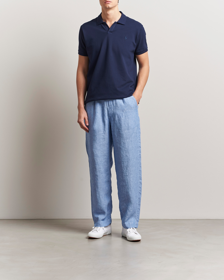 Men | Trousers | Polo Ralph Lauren | Pleated Chambray Linen Pants Blue