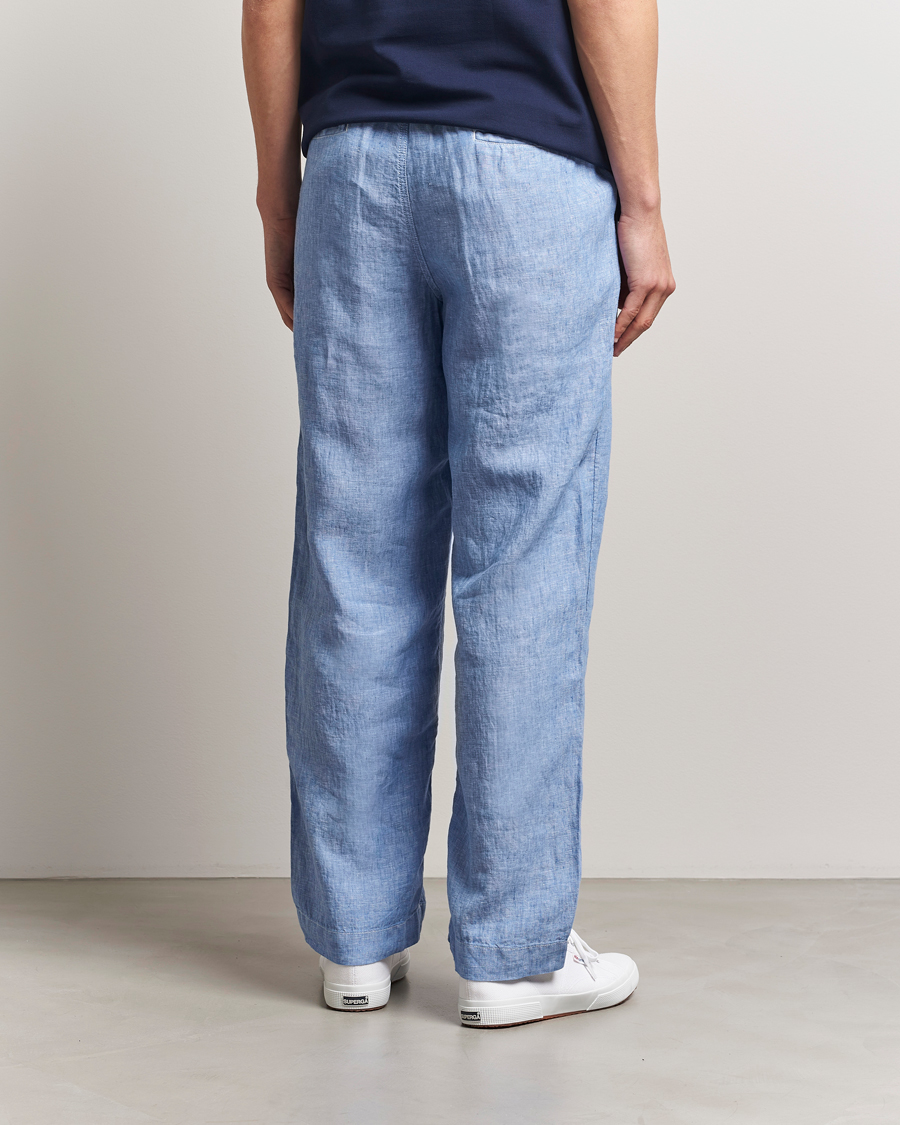 Men | Trousers | Polo Ralph Lauren | Pleated Chambray Linen Pants Blue