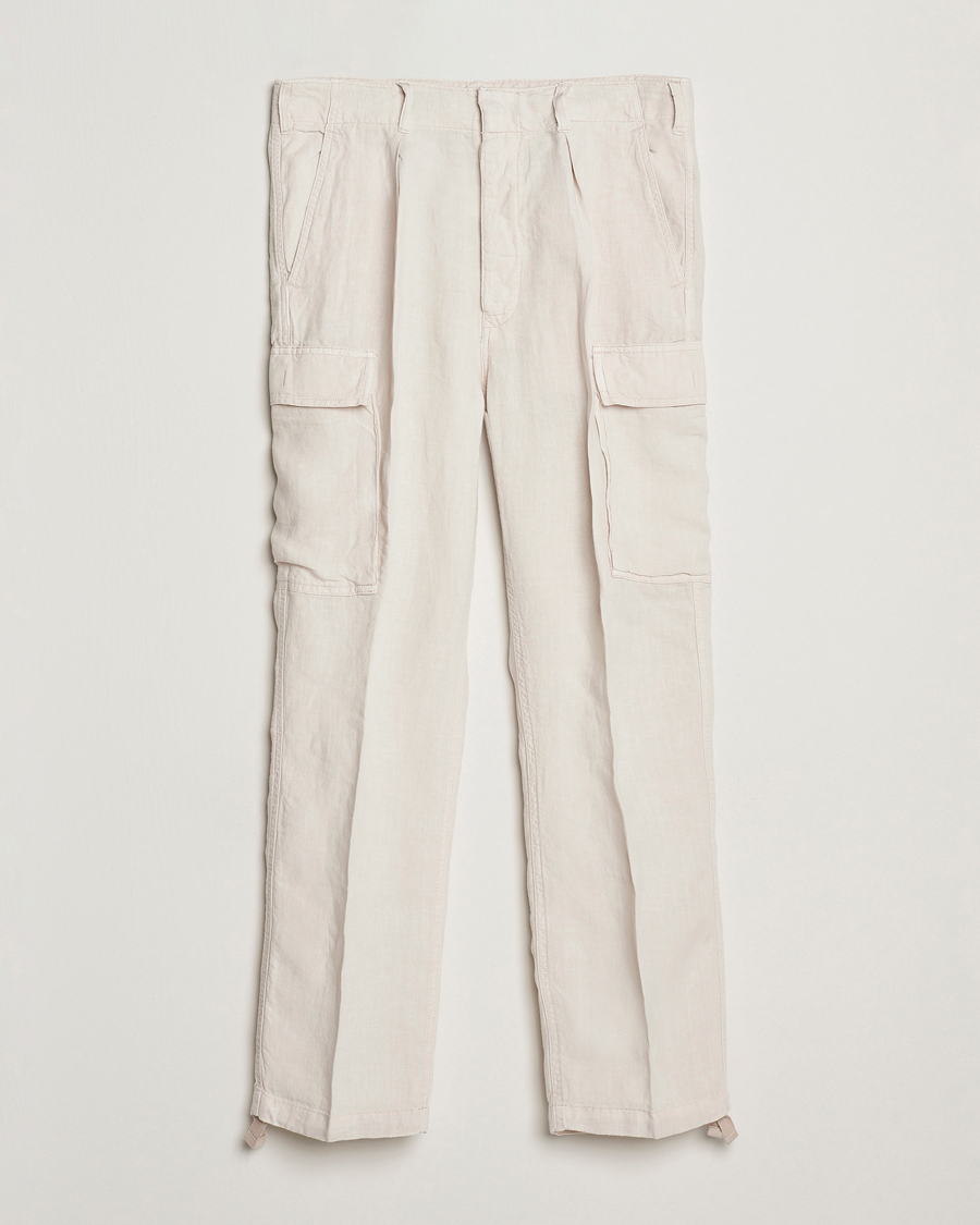 Men | Trousers | Polo Ralph Lauren | Linen Cargo Pants Dove Beige