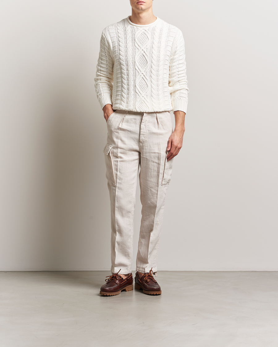 Men | Trousers | Polo Ralph Lauren | Linen Cargo Pants Dove Beige