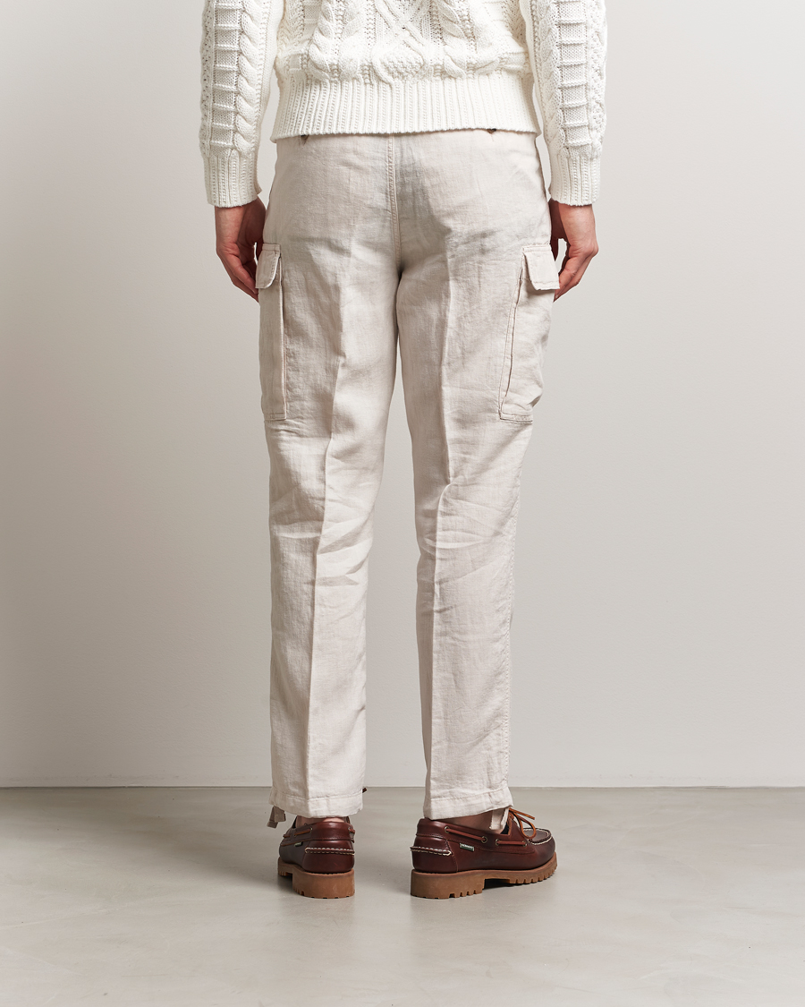 Men | Trousers | Polo Ralph Lauren | Linen Cargo Pants Dove Beige