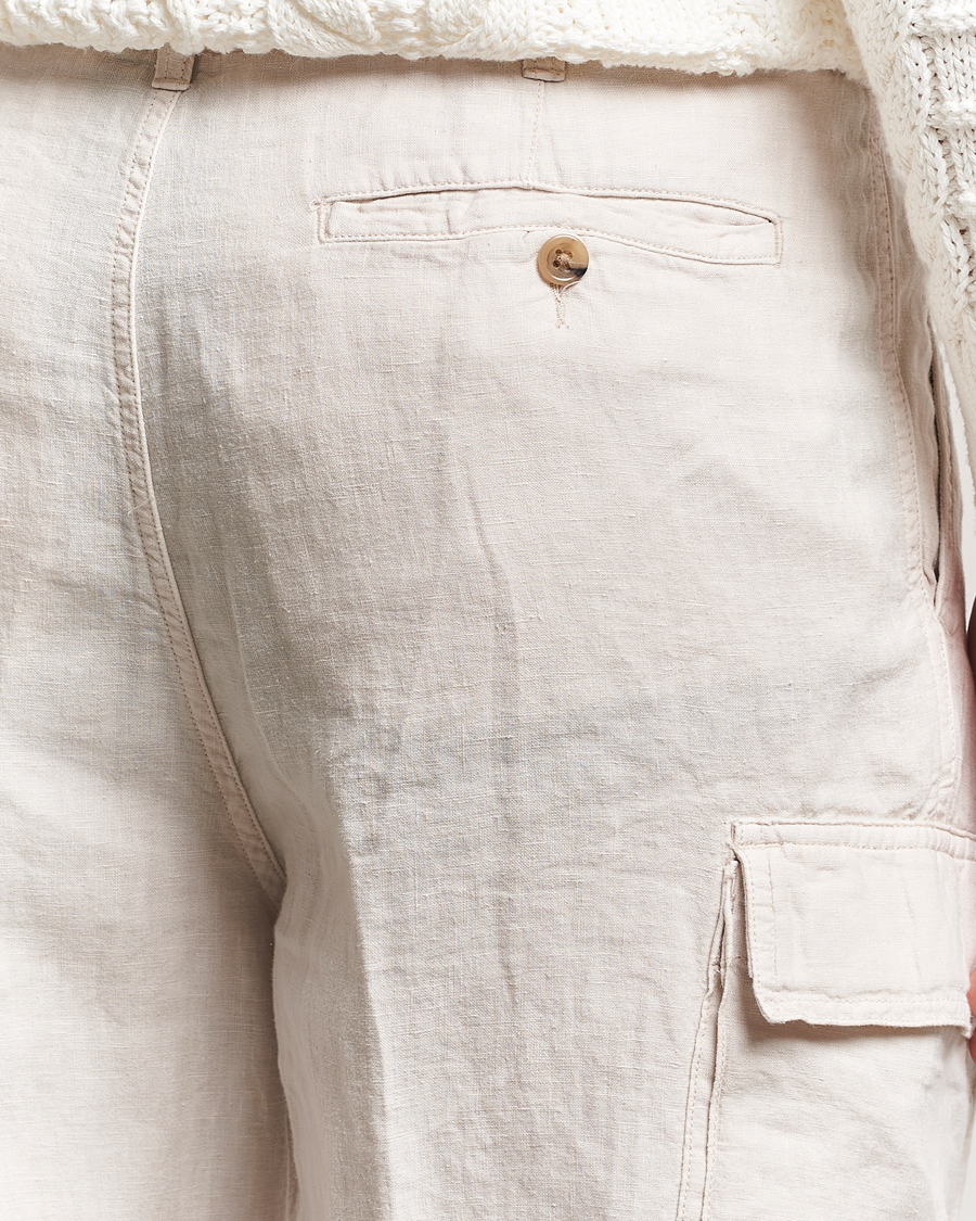 Men | Trousers | Polo Ralph Lauren | Linen Cargo Pants Dove Beige