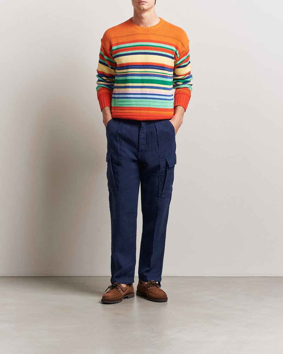 Men | Trousers | Polo Ralph Lauren | Linen Cargo Pants Newport Navy