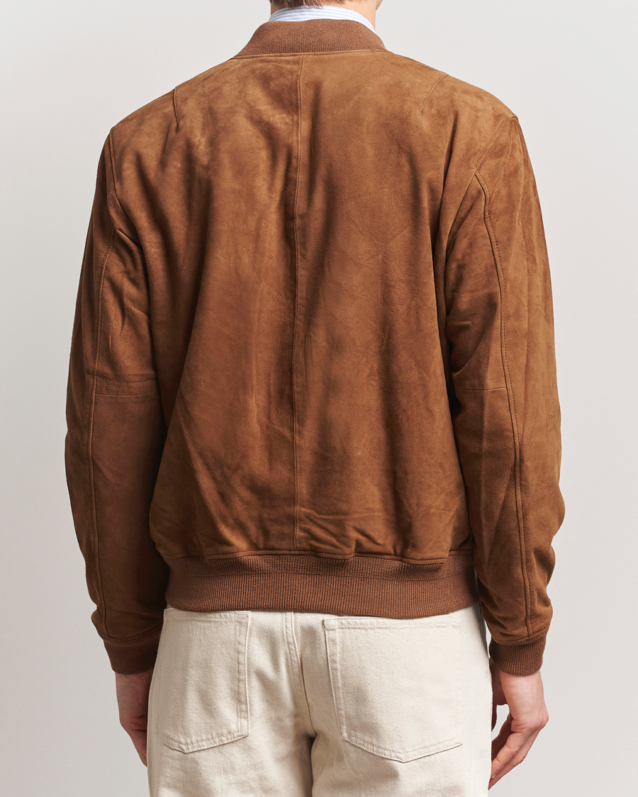 Men | Coats & Jackets | Polo Ralph Lauren | Flight Suede Bomber Jacket Country Brown