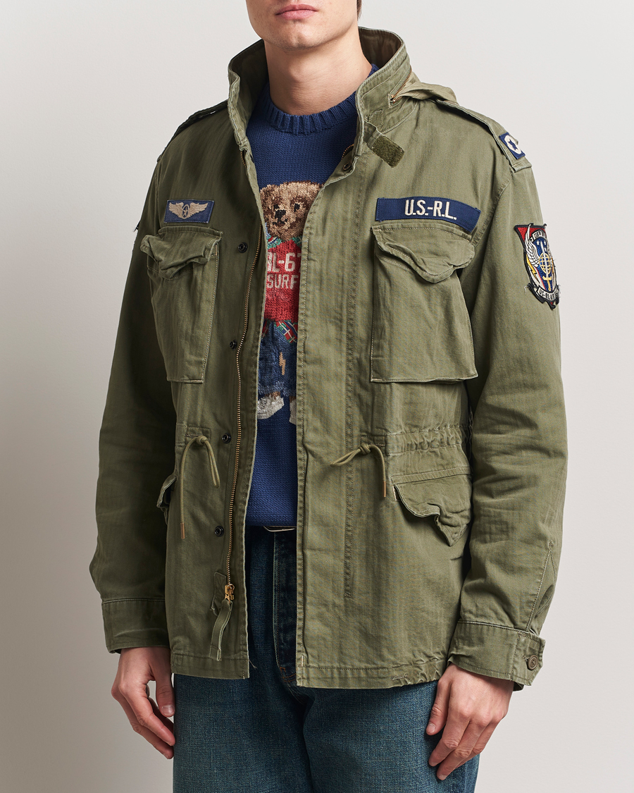 Men | Coats & Jackets | Polo Ralph Lauren | Herringbone Field Jacket Olive Mountain
