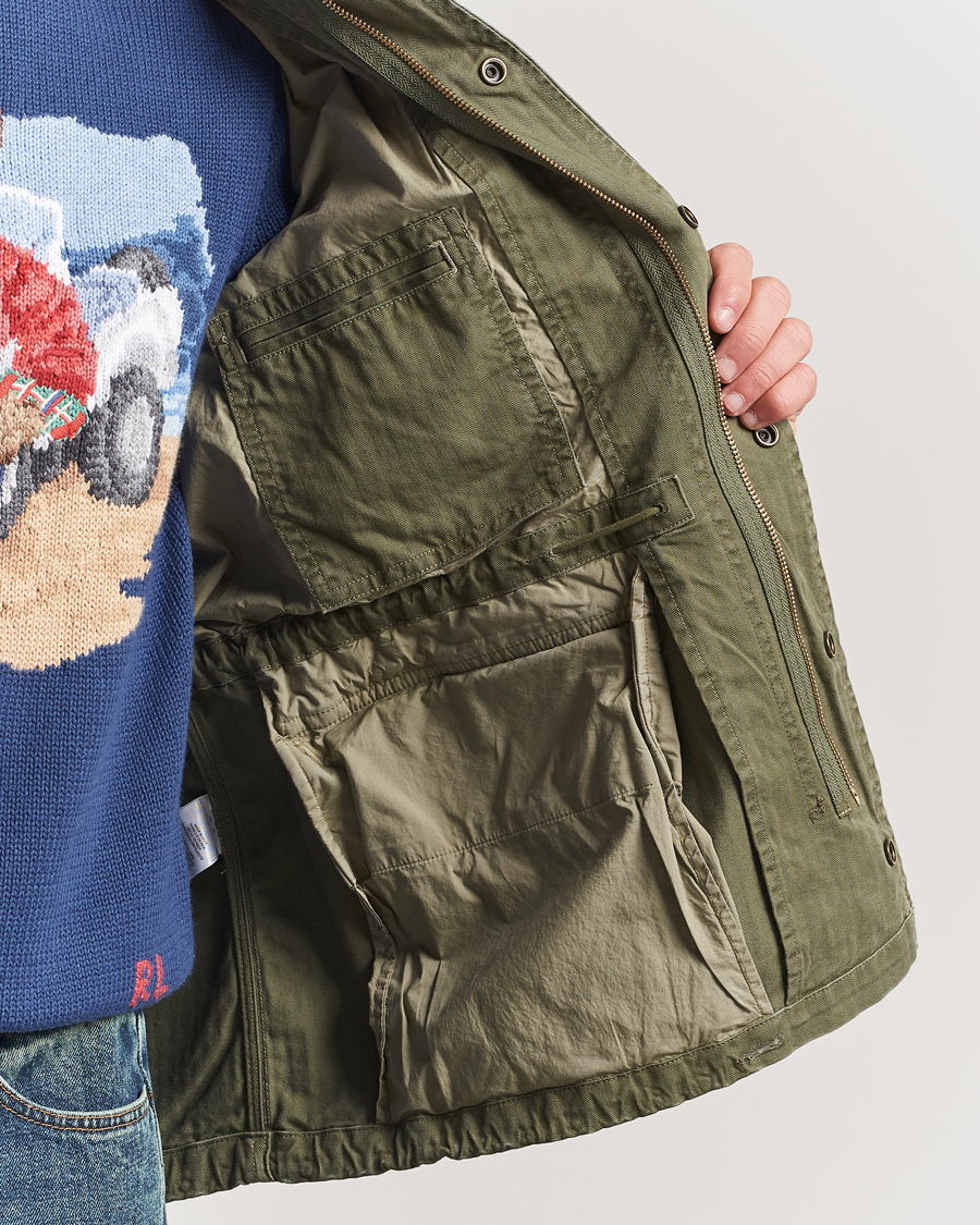 Men | Coats & Jackets | Polo Ralph Lauren | Herringbone Field Jacket Olive Mountain