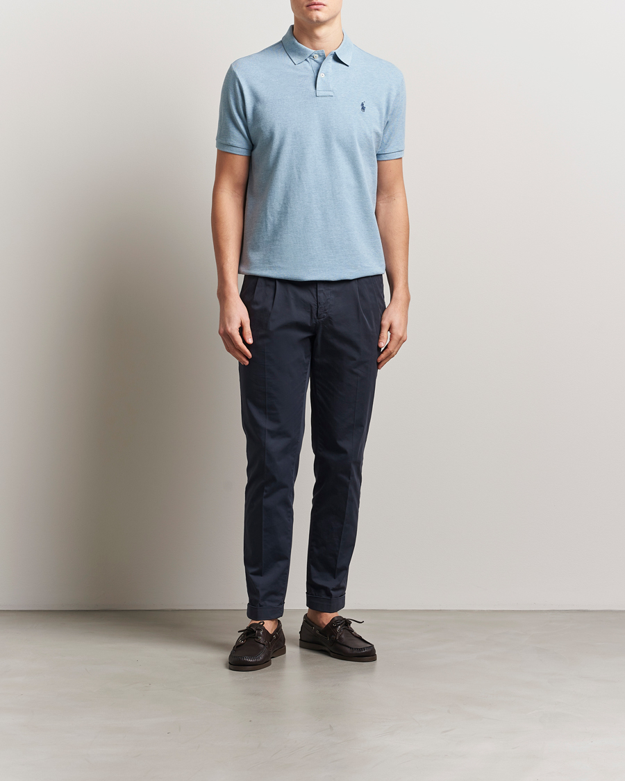 Men | Polo Shirts | Polo Ralph Lauren | Custom Slim Fit Polo Modern Blue Heather