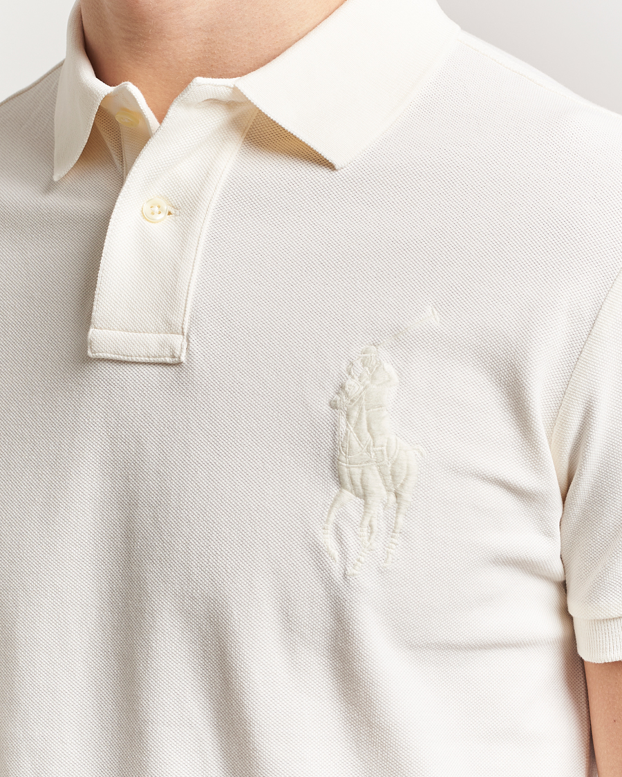 Polo Ralph Lauren Custom Slim Fit Mesh Polo Clubhouse Cream at