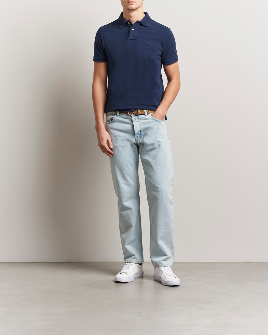 Men | Polo Shirts | Polo Ralph Lauren | Custom Slim Fit Mesh Polo Cruise Navy