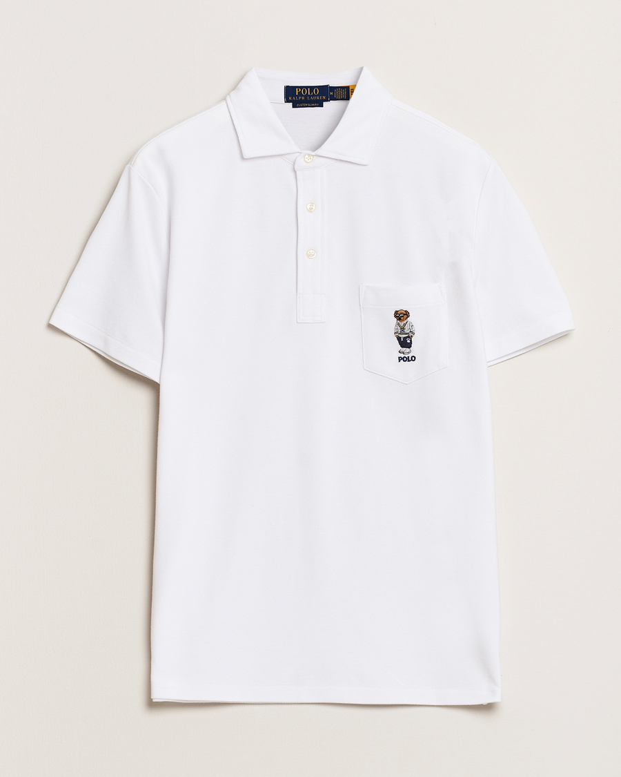 Polo Ralph Lauren Custom Slim Fit Pocket Bear Polo White at