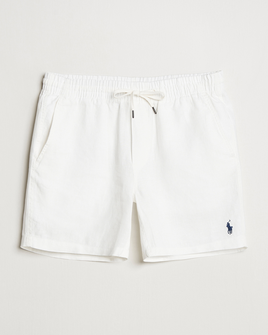 Men | Shorts | Polo Ralph Lauren | Prepster Drawstring Linen Shorts Deckwash White