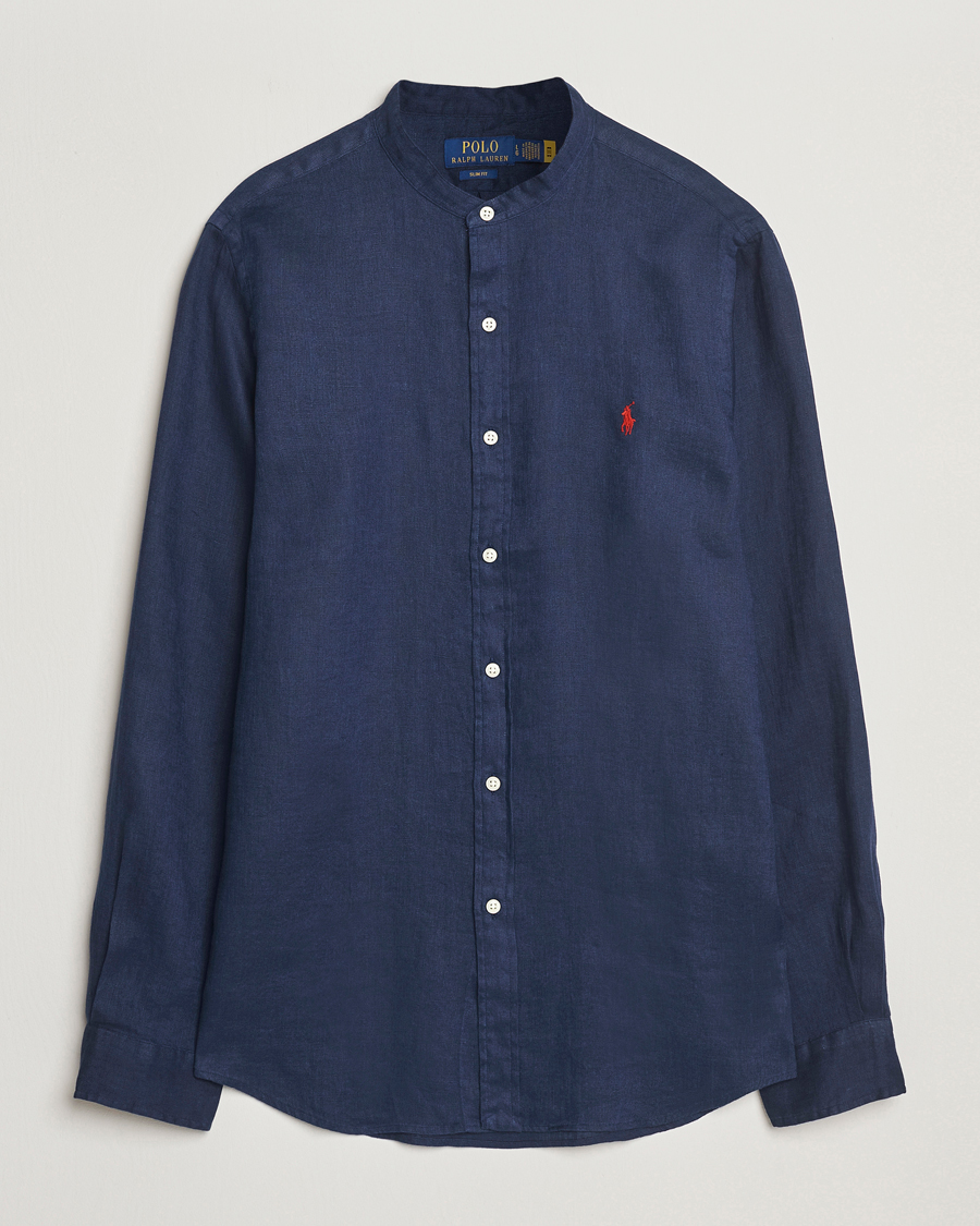 Men | Shirts | Polo Ralph Lauren | Slim Fit Linen Shirt Newport Navy