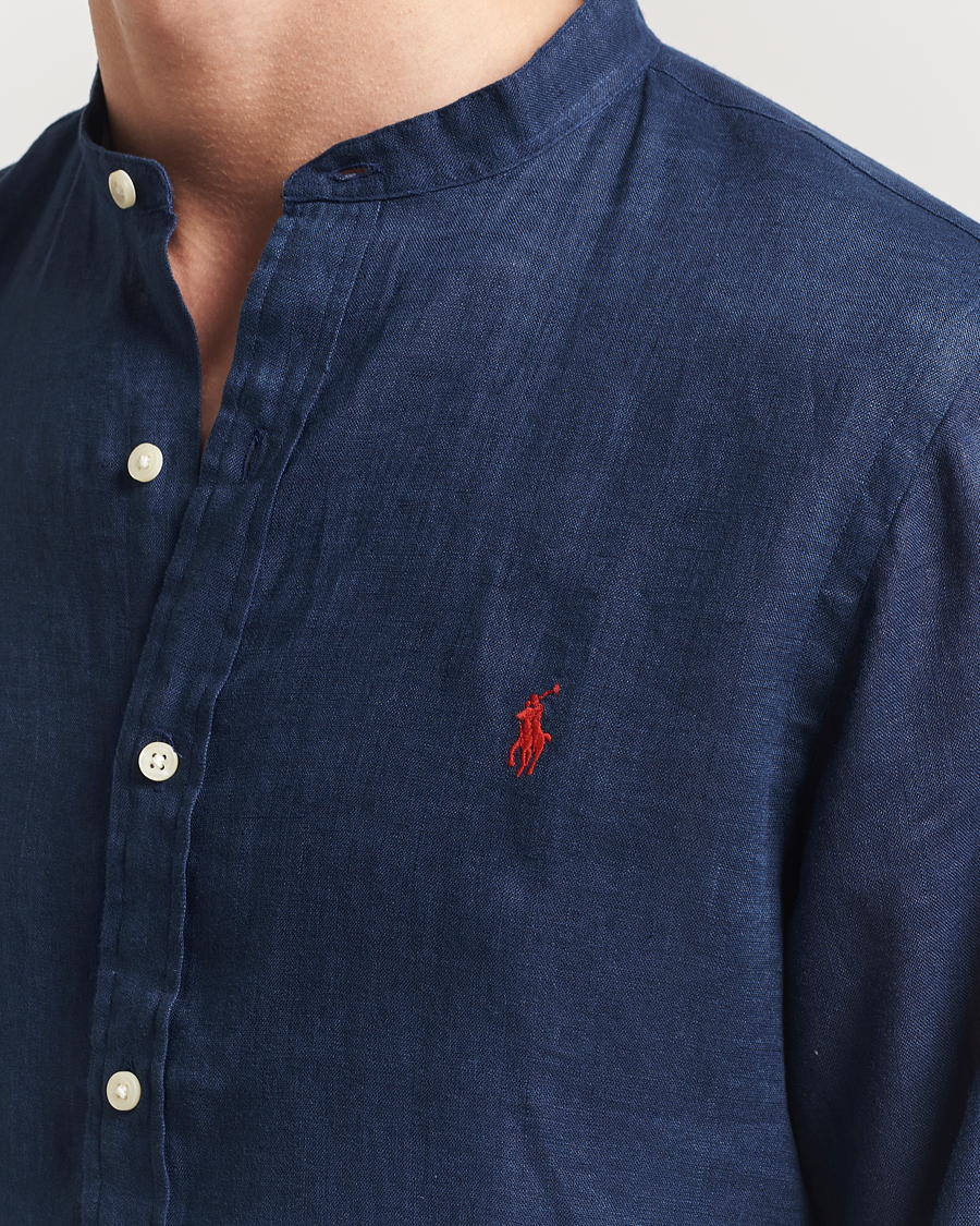 Men | Shirts | Polo Ralph Lauren | Slim Fit Linen Shirt Newport Navy