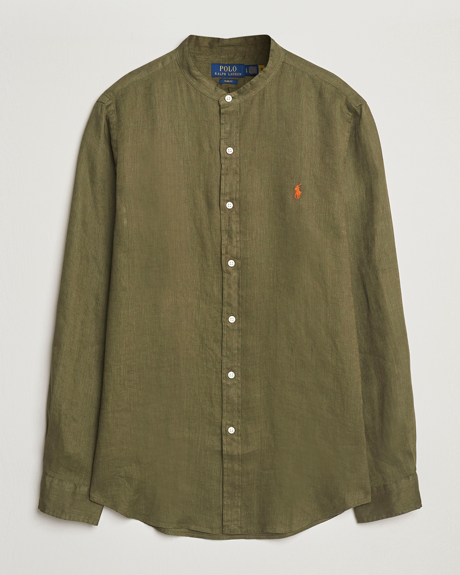 Men | Shirts | Polo Ralph Lauren | Slim Fit Linen Shirt New Olive