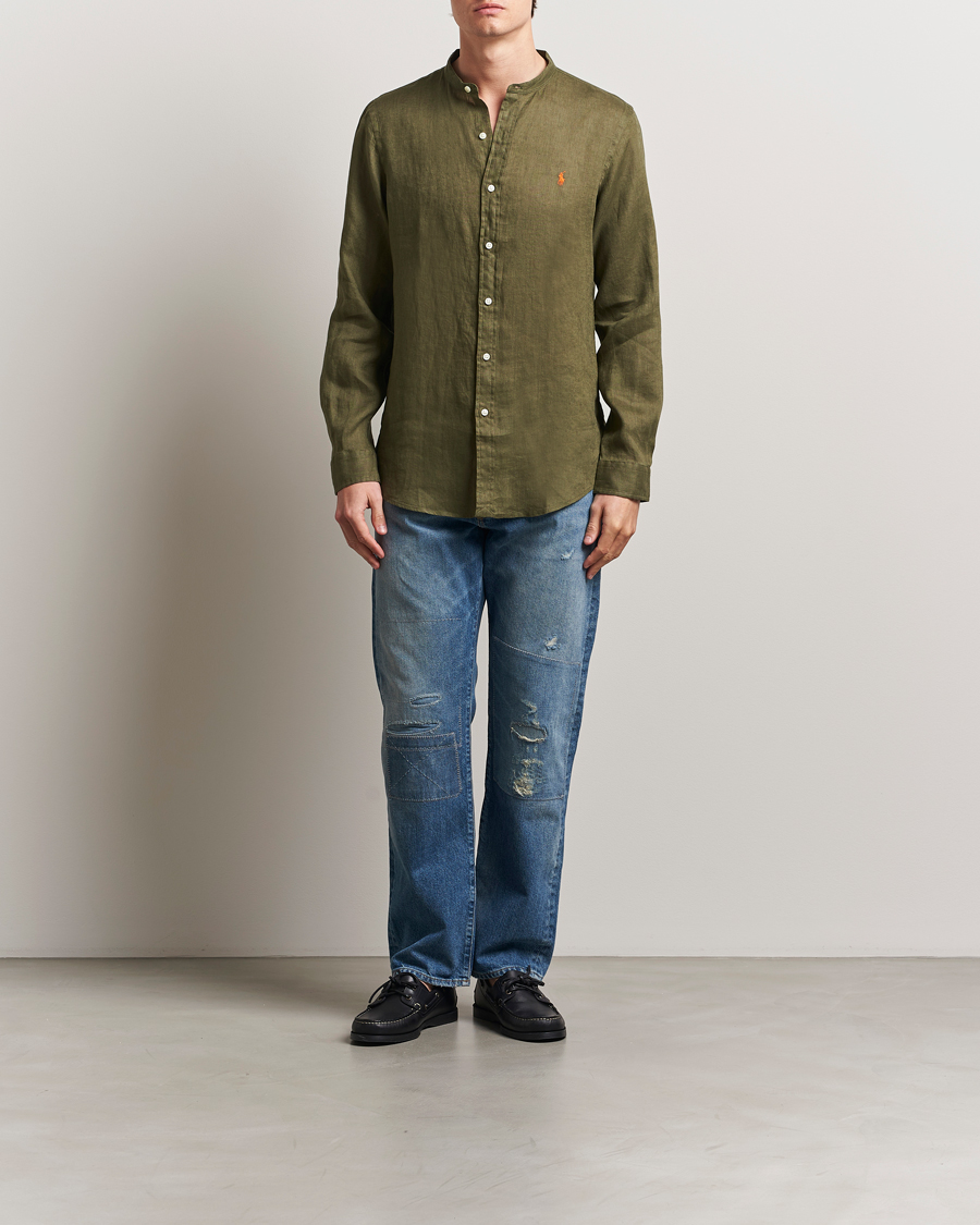 Men | Shirts | Polo Ralph Lauren | Slim Fit Linen Shirt New Olive
