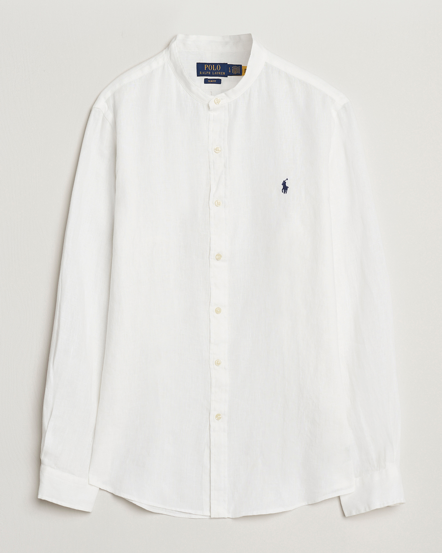 Polo Ralph Lauren Slim Fit Linen Shirt Ceramic White at CareOfCarl.com