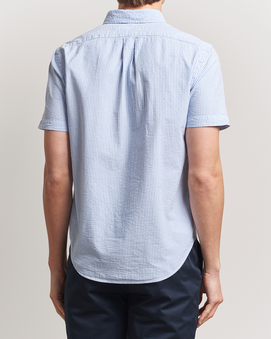 Men | Shirts | Polo Ralph Lauren | Seersucker Short Sleeve Striped Shirt Blue/White