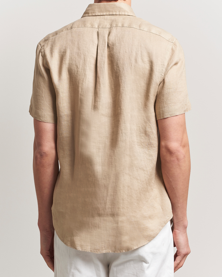Men | Shirts | Polo Ralph Lauren | Short Sleeve Linen Shirt Coastal Beige