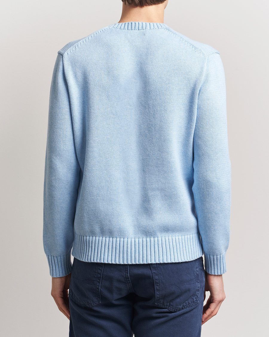 Men | Sweaters & Knitwear | Polo Ralph Lauren | Cotton Knitted Bear Sweatshirt Ocean Pearl Blue
