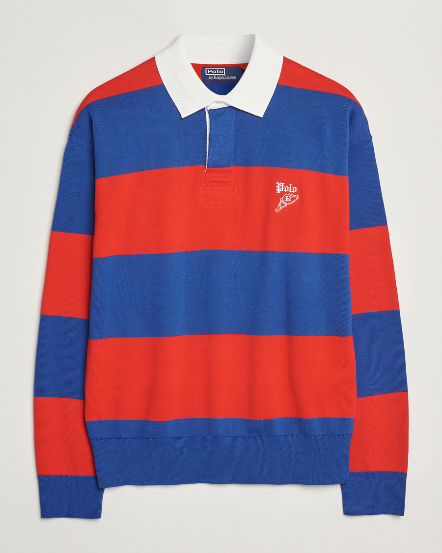 Men | Sweaters & Knitwear | Polo Ralph Lauren | Knitted Striped Rugby Blue/Red