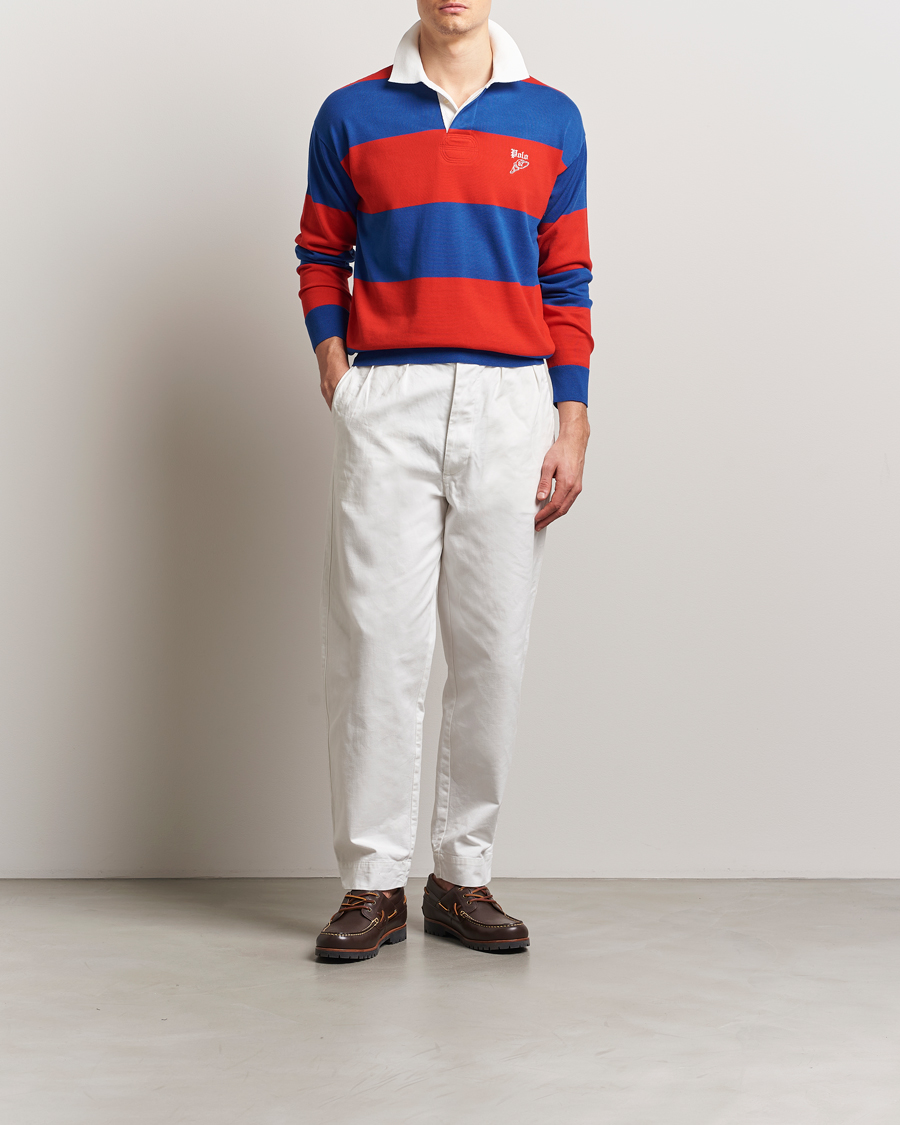 Men | Sweaters & Knitwear | Polo Ralph Lauren | Knitted Striped Rugby Blue/Red