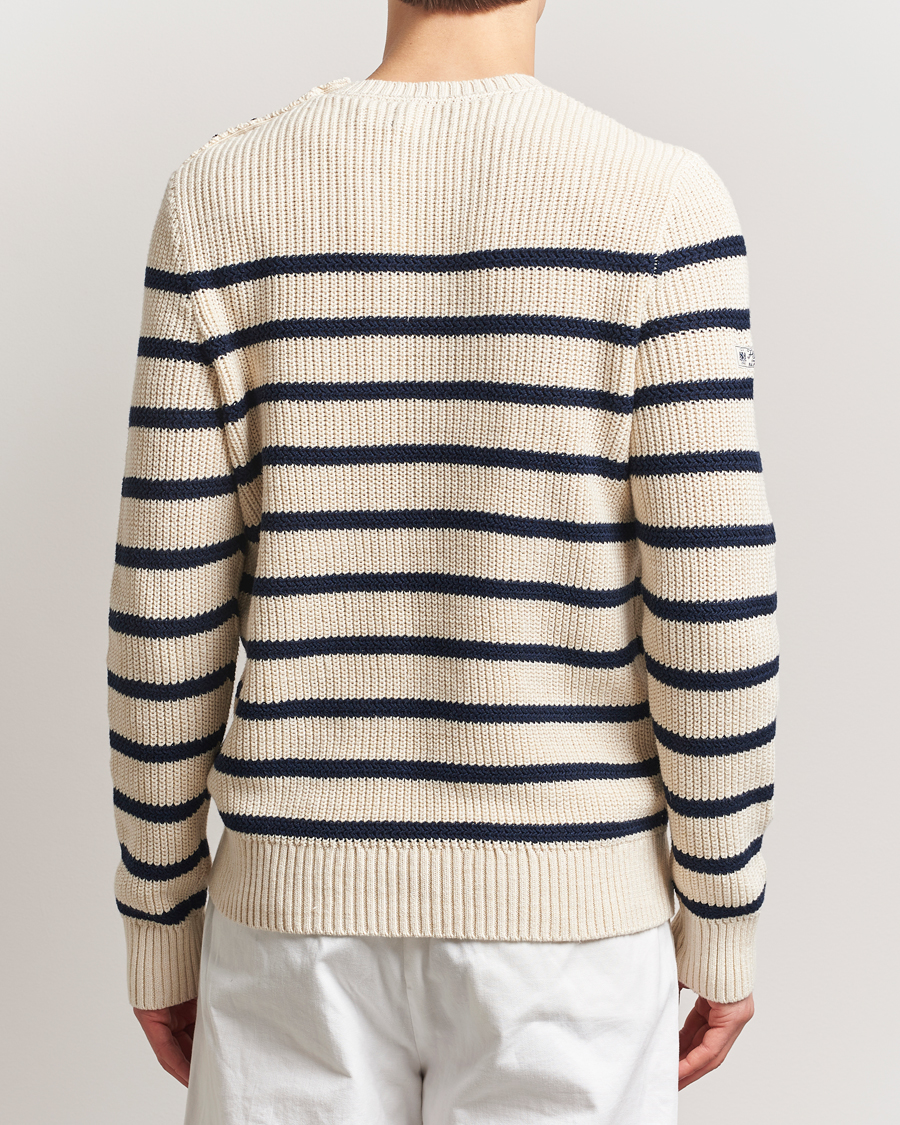 Men | Sweaters & Knitwear | Polo Ralph Lauren | Cotton/Linen Striped Sweater Cream/Navy