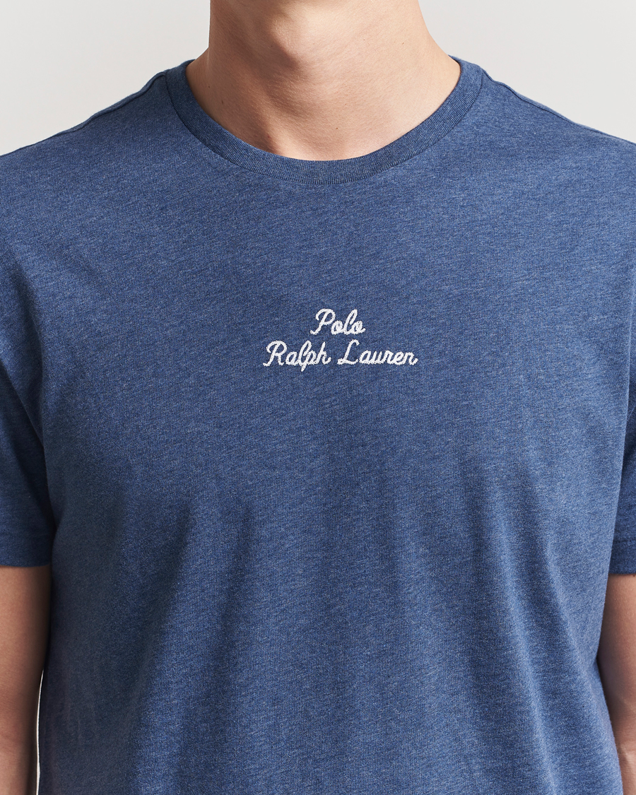 Men | T-Shirts | Polo Ralph Lauren | Center Logo Crew Neck T-Shirt Derby Blue Heather