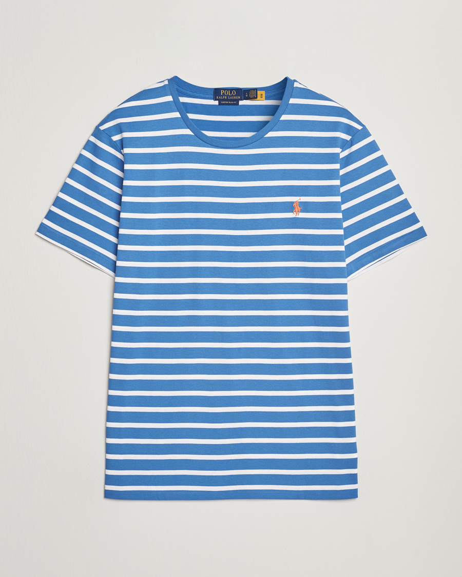 Men | T-Shirts | Polo Ralph Lauren | Custom Slim Fit Striped T-Shirt Embayment Blue/White