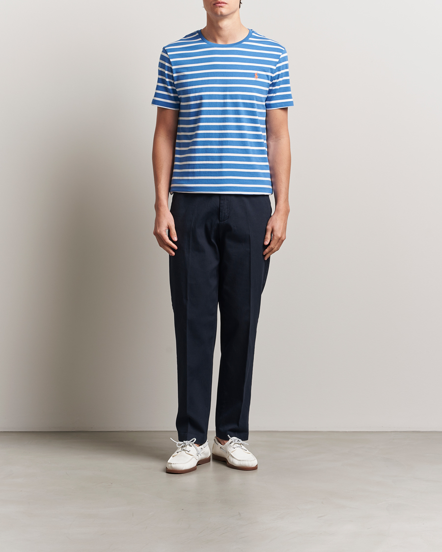 Men | T-Shirts | Polo Ralph Lauren | Custom Slim Fit Striped T-Shirt Embayment Blue/White