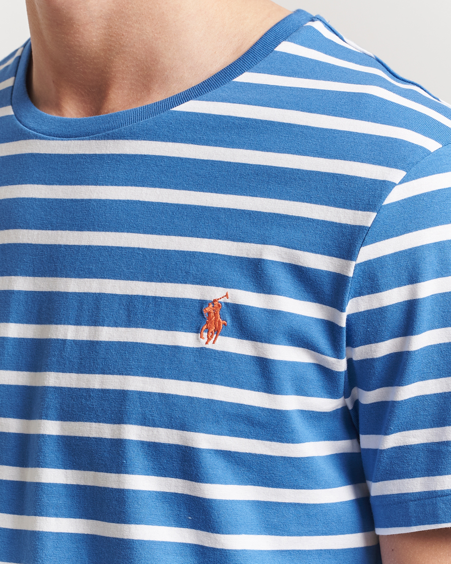 Men | T-Shirts | Polo Ralph Lauren | Custom Slim Fit Striped T-Shirt Embayment Blue/White