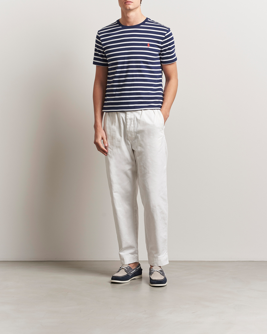 Men | T-Shirts | Polo Ralph Lauren | Custom Slim Fit Striped T-Shirt Newport Navy/White