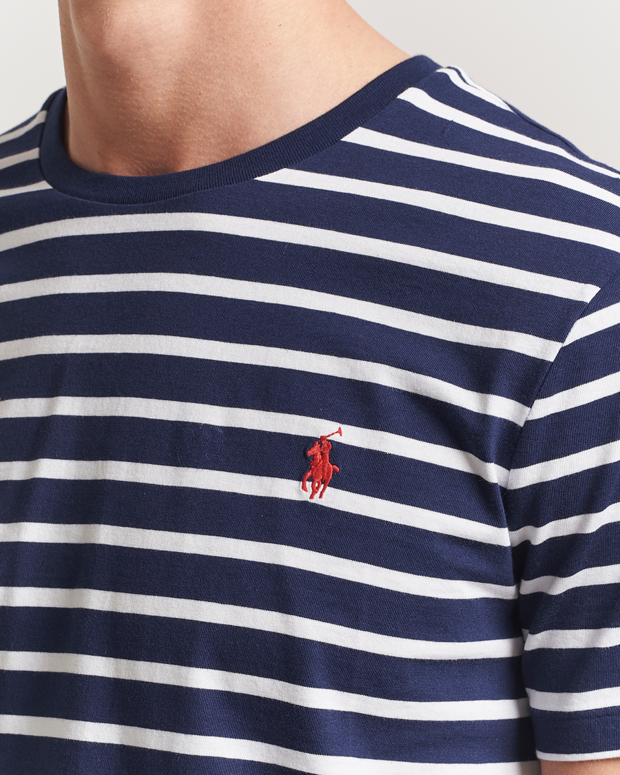 Men | T-Shirts | Polo Ralph Lauren | Custom Slim Fit Striped T-Shirt Newport Navy/White