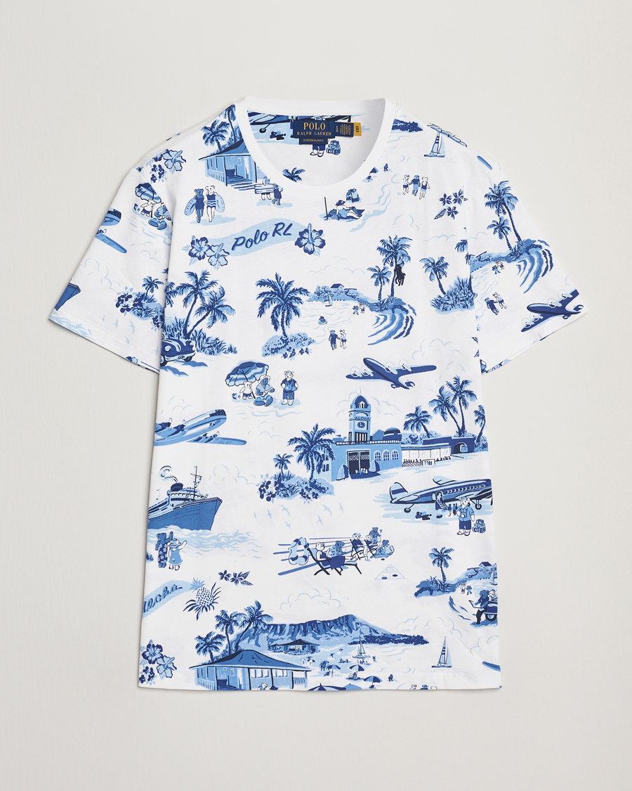 Men | T-Shirts | Polo Ralph Lauren | Custom Slim Fit T-Shirt Holiday Bear White