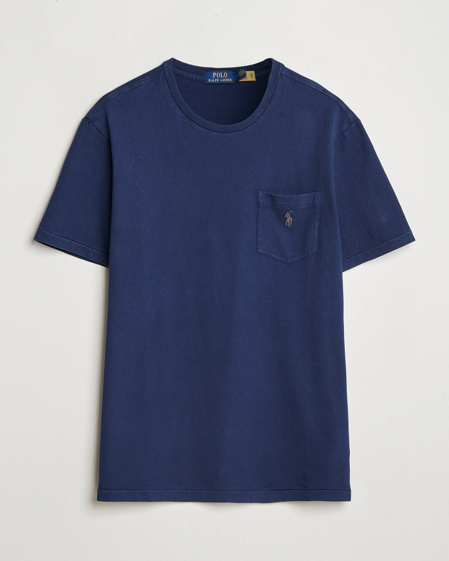 Men | T-Shirts | Polo Ralph Lauren | Cotton Linen T-Shirt Newport Navy