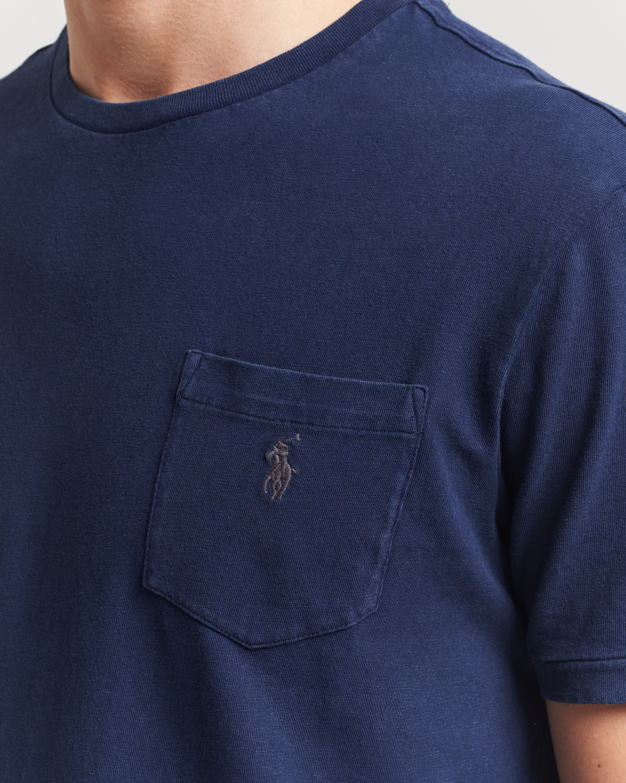 Men | T-Shirts | Polo Ralph Lauren | Cotton Linen T-Shirt Newport Navy
