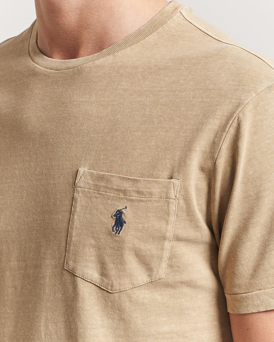 Men | T-Shirts | Polo Ralph Lauren | Cotton Linen T-Shirt Coastal Beige