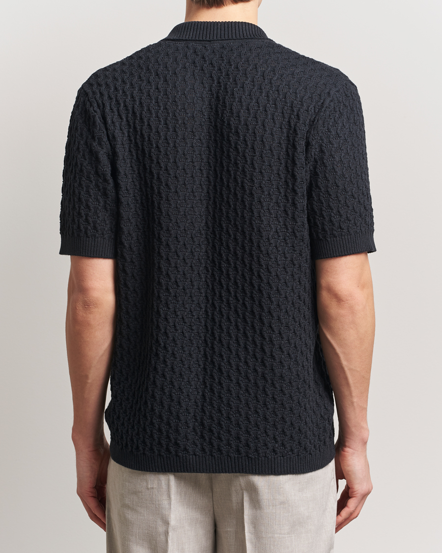 Men | Shirts | LES DEUX | Gespertus Knitted Short Sleeve Shirt Black