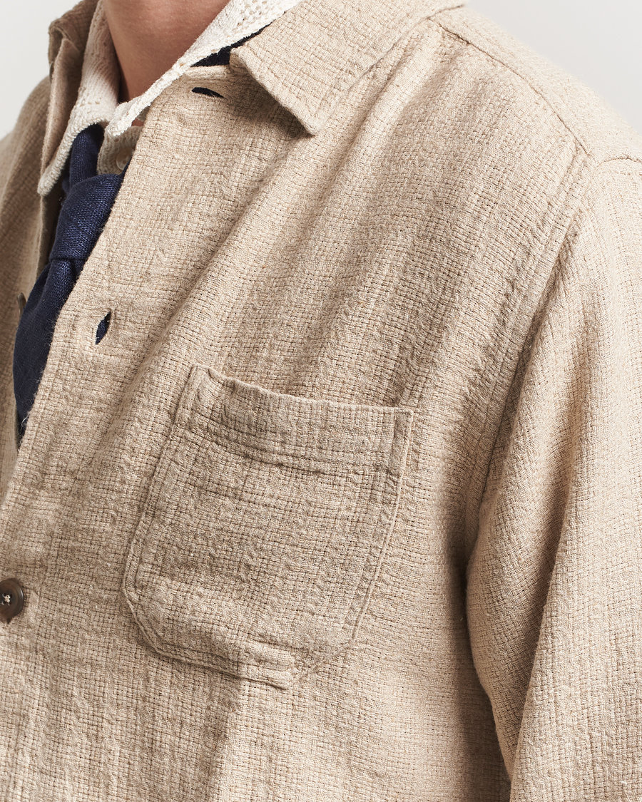 Men | Shirts | LES DEUX | Hamilton Viscose/Linen Overshirt Light Sand