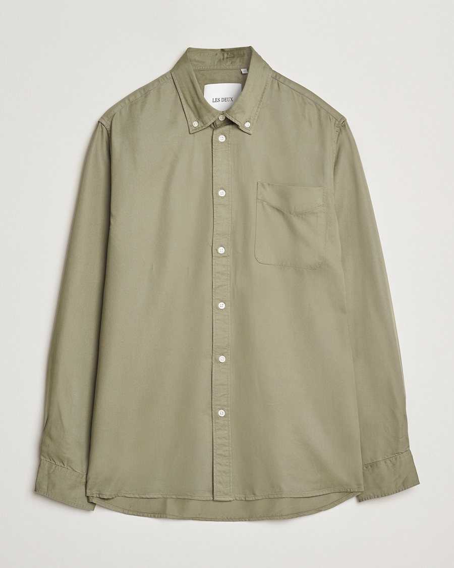 Men | Shirts | LES DEUX | Kent Tencel Shirt Lichen Green
