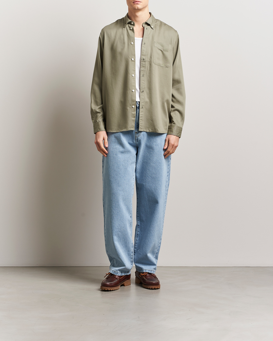 Men | Shirts | LES DEUX | Kent Tencel Shirt Lichen Green