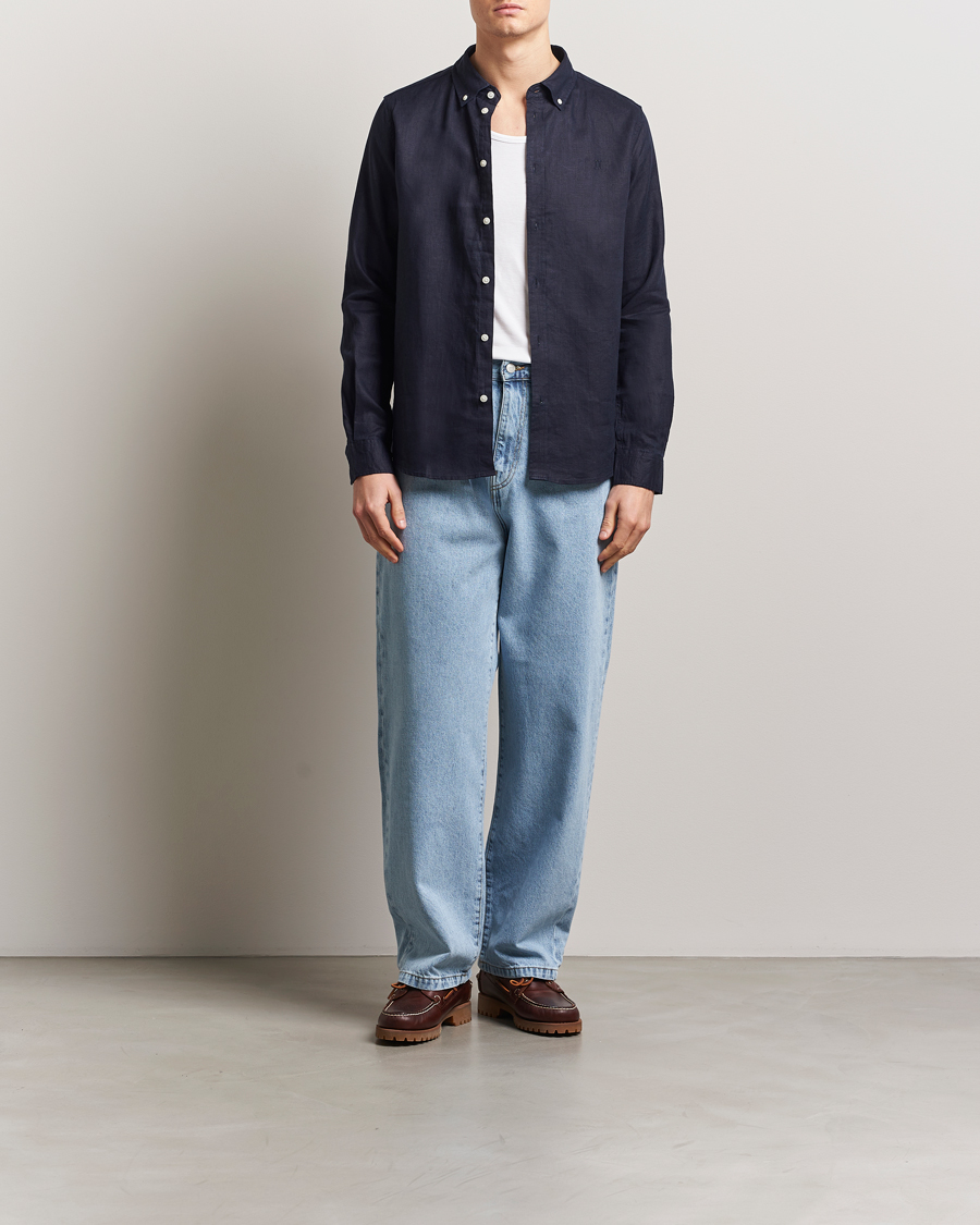 Men | Shirts | LES DEUX | Kristian Linen Shirt Navy