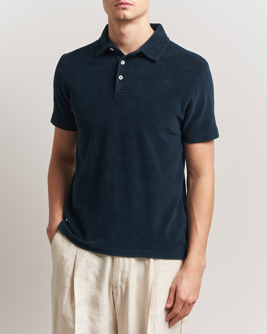 Men | Polo Shirts | Altea | Terry Cotton Polo Navy