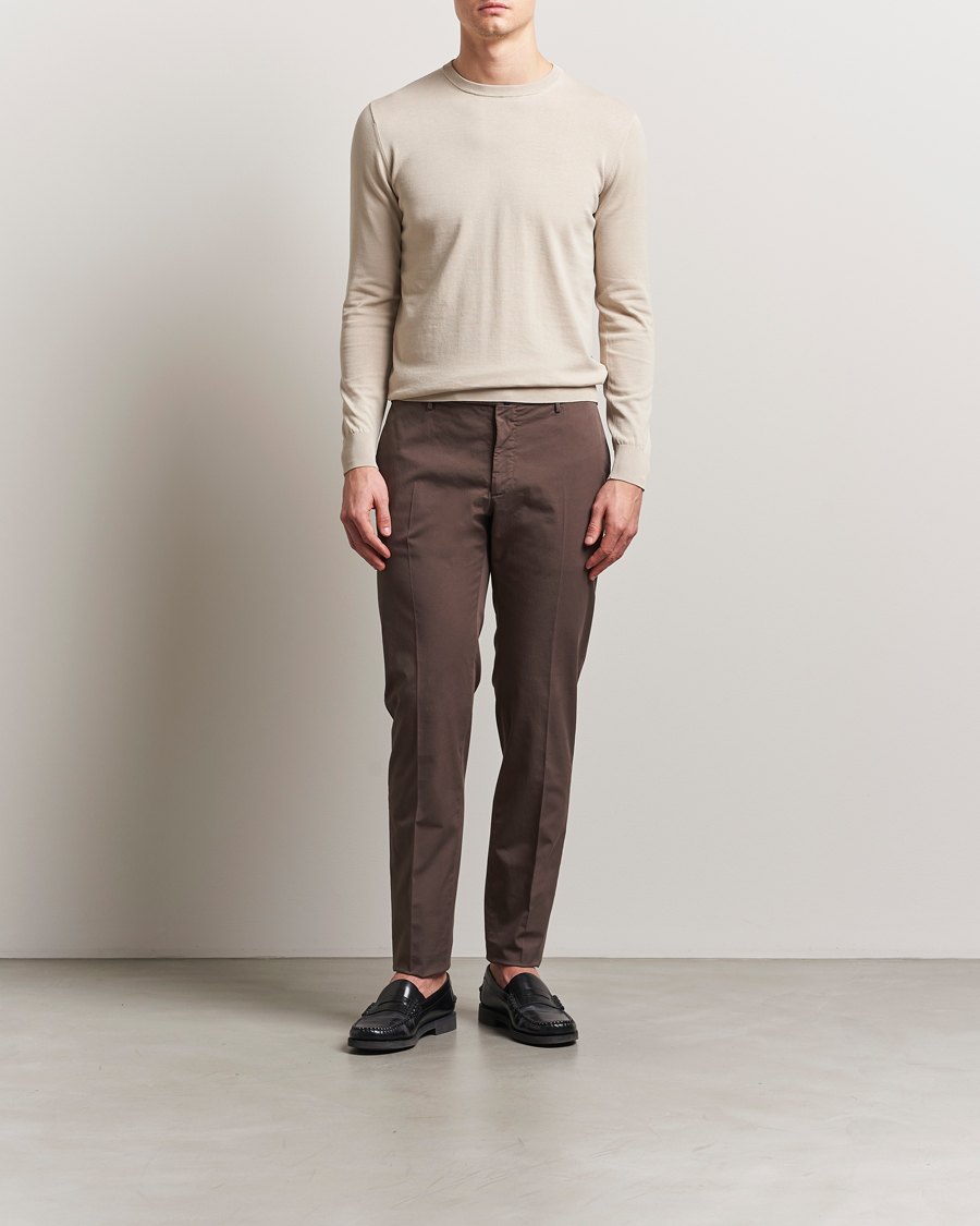 Men | Sweaters & Knitwear | Aspesi | Rib Cotton Crew Neck Beige