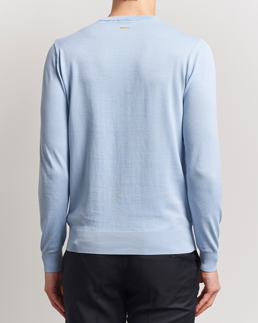 Men | Sweaters & Knitwear | Aspesi | Rib Cotton Crew Neck Light Blue